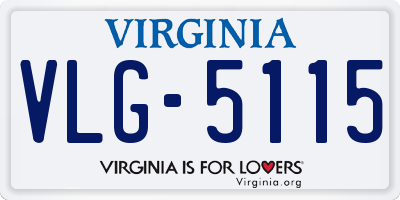 VA license plate VLG5115