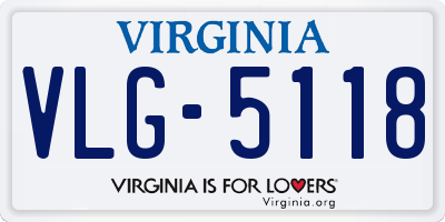 VA license plate VLG5118