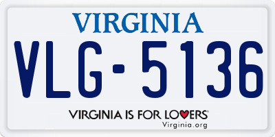 VA license plate VLG5136