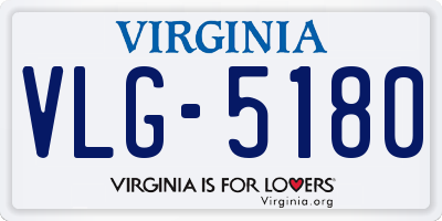 VA license plate VLG5180