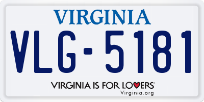 VA license plate VLG5181