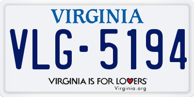 VA license plate VLG5194