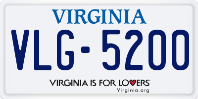 VA license plate VLG5200