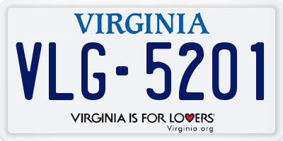 VA license plate VLG5201