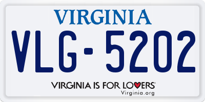 VA license plate VLG5202