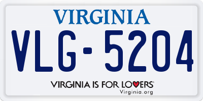 VA license plate VLG5204