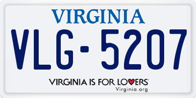 VA license plate VLG5207