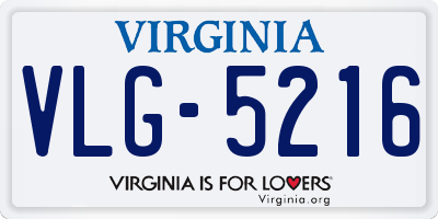 VA license plate VLG5216