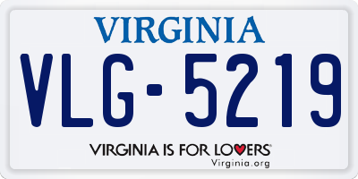 VA license plate VLG5219