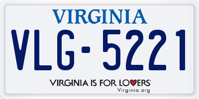 VA license plate VLG5221