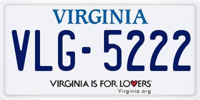 VA license plate VLG5222