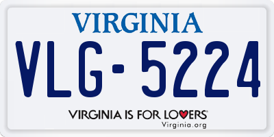 VA license plate VLG5224