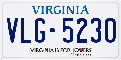 VA license plate VLG5230