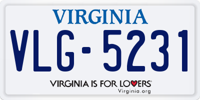 VA license plate VLG5231