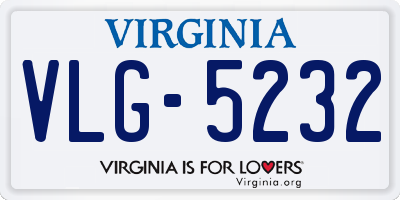 VA license plate VLG5232