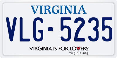 VA license plate VLG5235