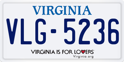 VA license plate VLG5236