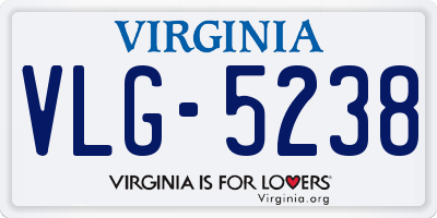 VA license plate VLG5238