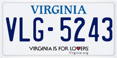 VA license plate VLG5243