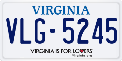 VA license plate VLG5245