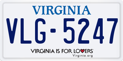 VA license plate VLG5247