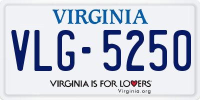 VA license plate VLG5250