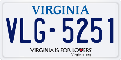 VA license plate VLG5251