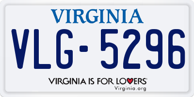 VA license plate VLG5296