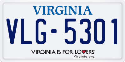 VA license plate VLG5301