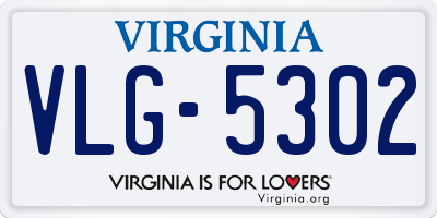 VA license plate VLG5302