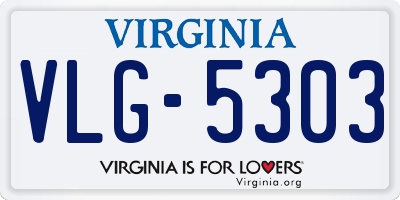 VA license plate VLG5303