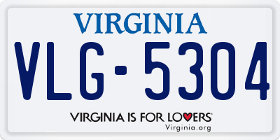 VA license plate VLG5304