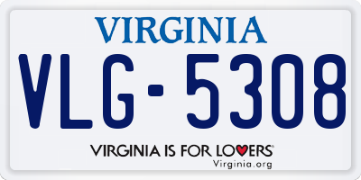 VA license plate VLG5308