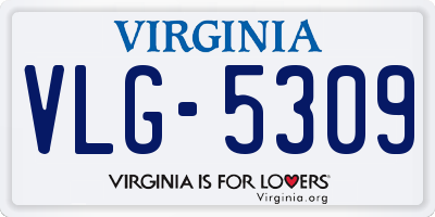 VA license plate VLG5309