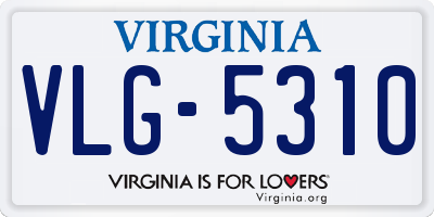 VA license plate VLG5310