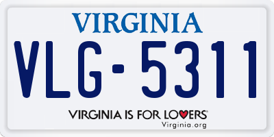 VA license plate VLG5311