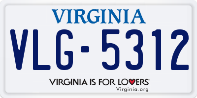 VA license plate VLG5312