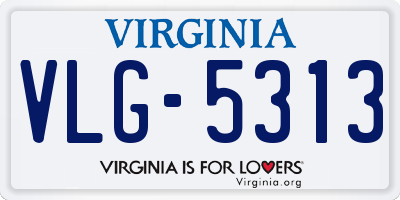 VA license plate VLG5313
