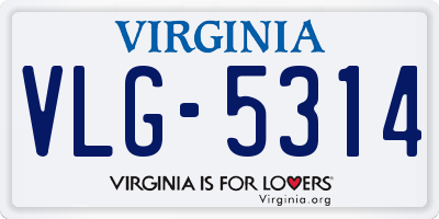 VA license plate VLG5314