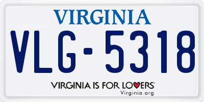 VA license plate VLG5318
