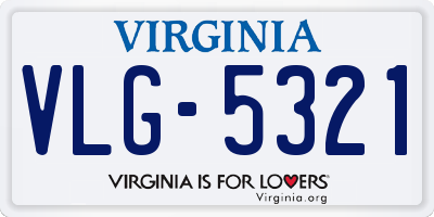 VA license plate VLG5321