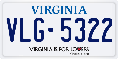 VA license plate VLG5322