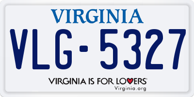 VA license plate VLG5327