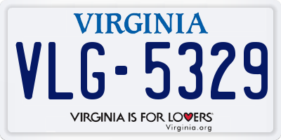 VA license plate VLG5329