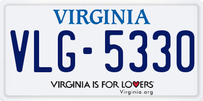 VA license plate VLG5330