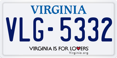 VA license plate VLG5332