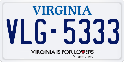 VA license plate VLG5333