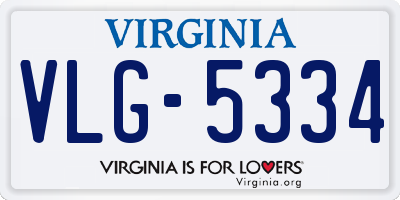 VA license plate VLG5334