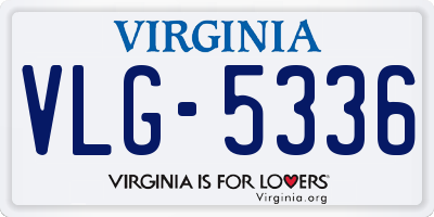 VA license plate VLG5336
