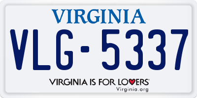 VA license plate VLG5337